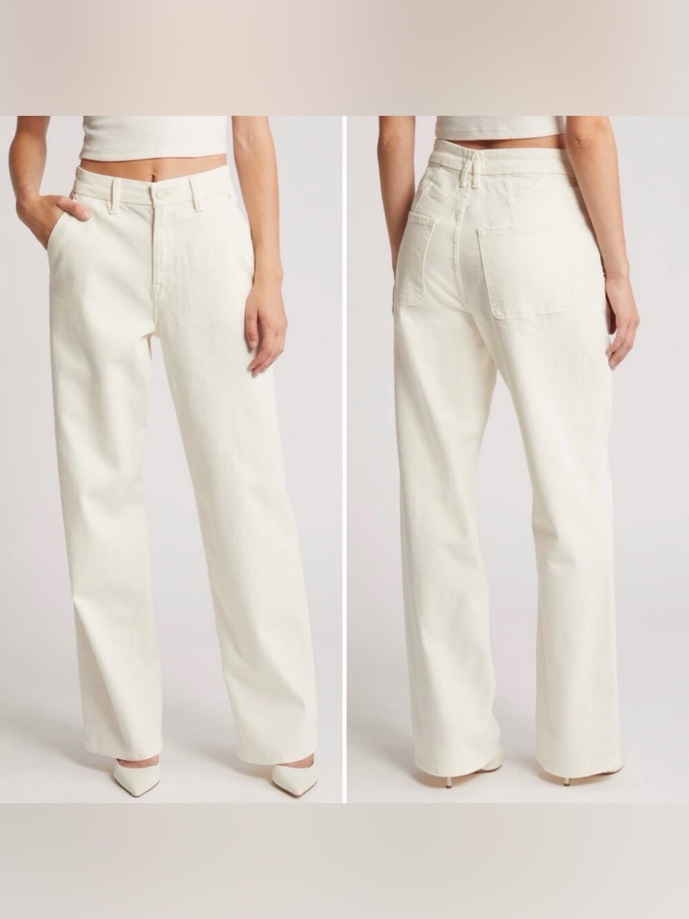 Good American - Good 90’s Relaxed White Denim Jeans